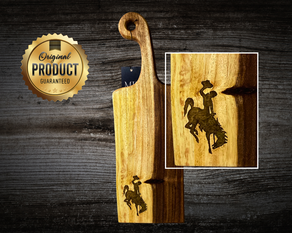 Wyoming Cowboy Handcrafted Live Edge Bread and Appetizer Board