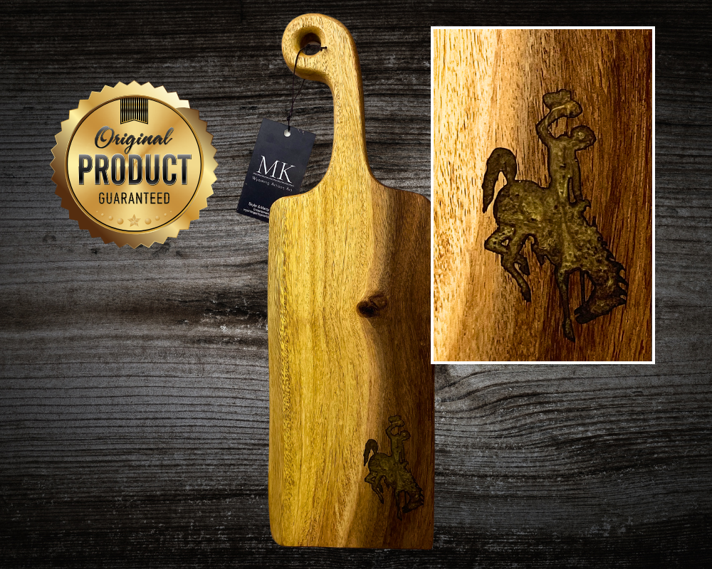 Wyoming Cowboy Handcrafted Live Edge Bread and Appetizer Board