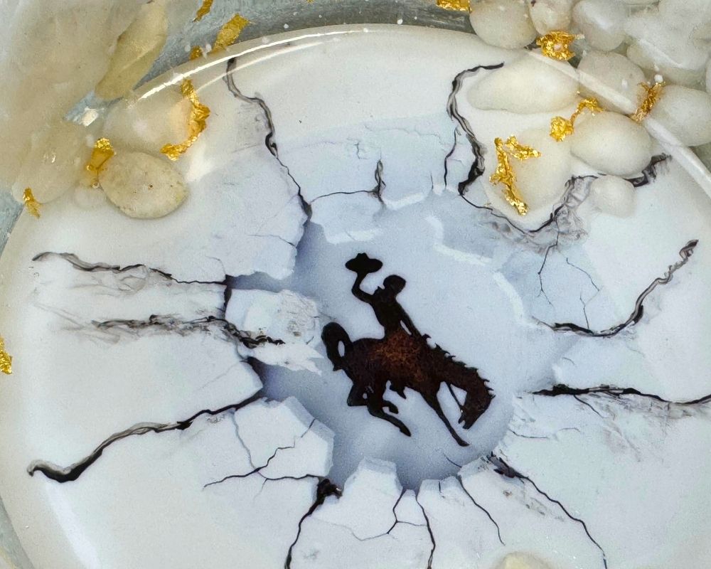 Wyoming Cowboy Resin and Stone Bowl  – 7" Decorative