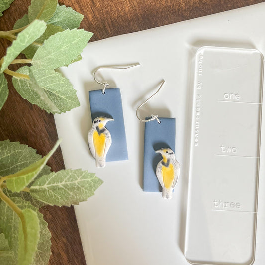 Wyoming " Meadowlark " Polymer Clay Earrings