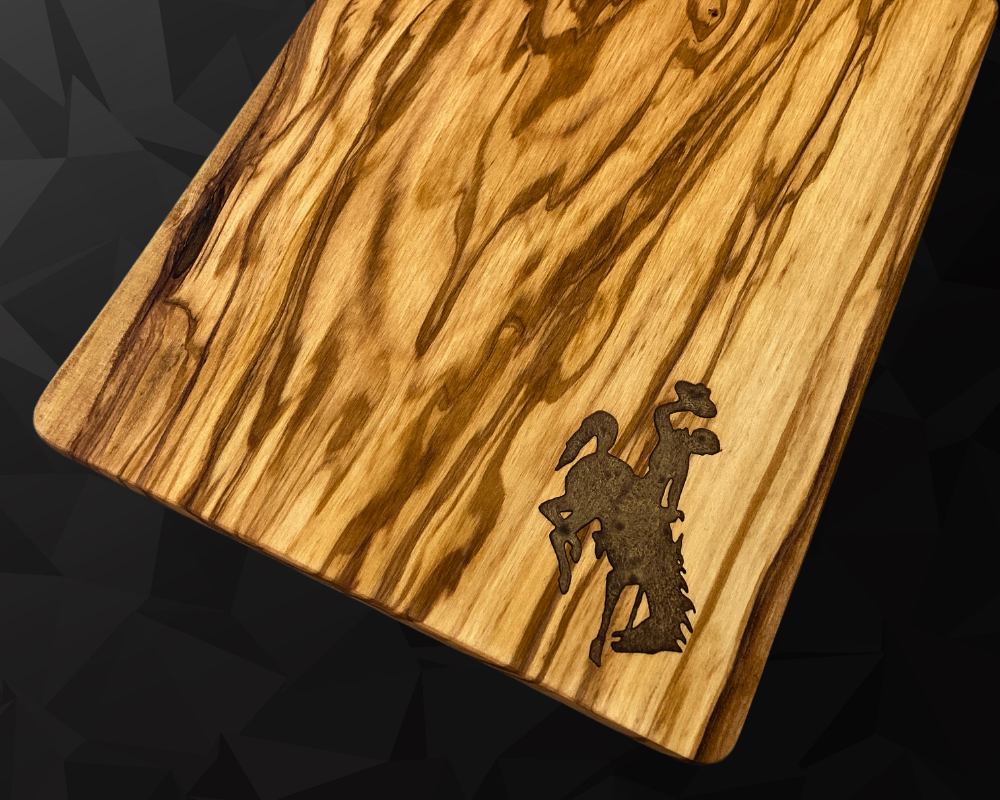 Wyoming Cowboy Olive Wood Cheese Board