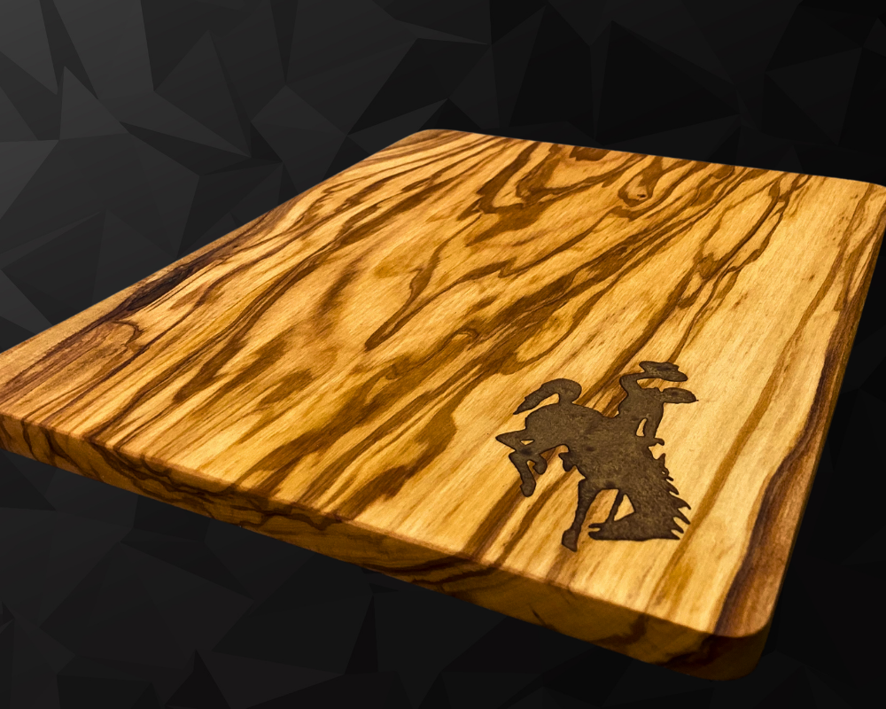 Wyoming Cowboy Olive Wood Cheese Board