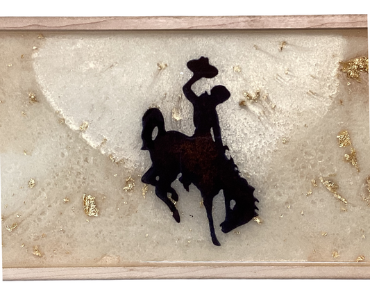 Wyoming Cowboy Resin-Enhanced Maple Wood Valet Tray & Cheese Board