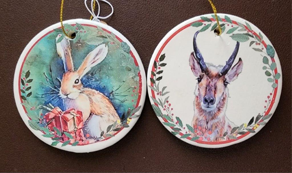 Rabbit and Pronghorn Ornament