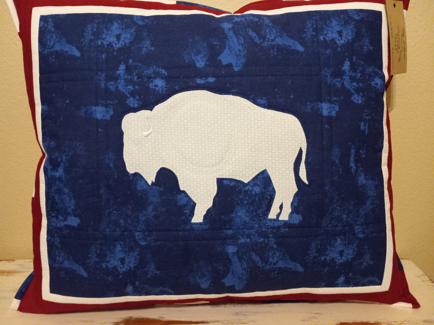 " Wyoming State Flag " Quilted Pillow