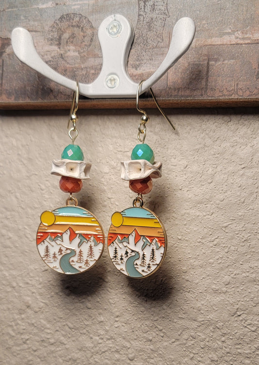 Fish Bones with Mountain View Charm