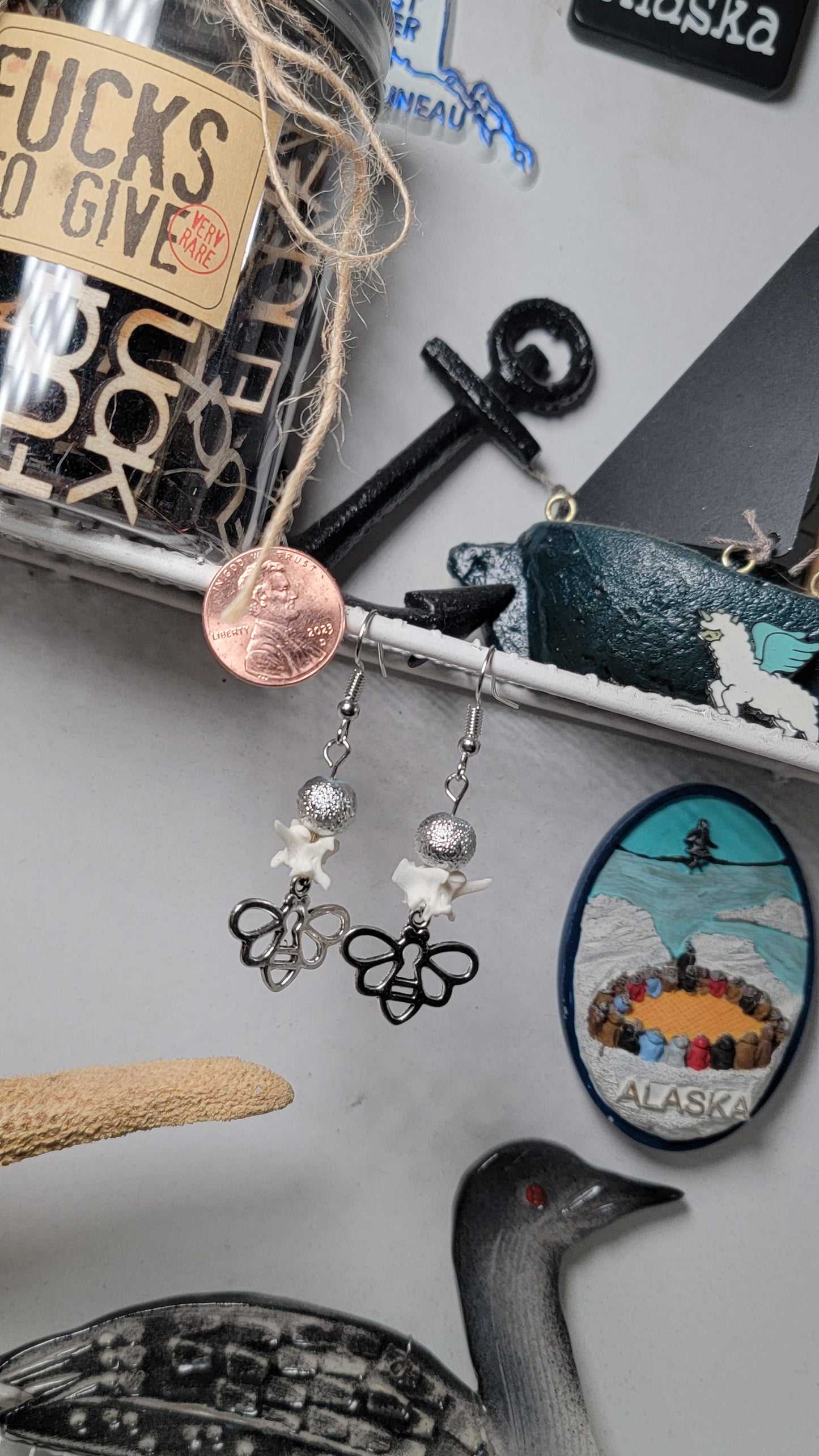 Rattlesnake Vertebrae with Bee Charm