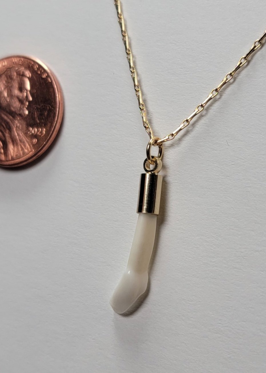 Dainty Deer Tooth Gold Chain Necklace