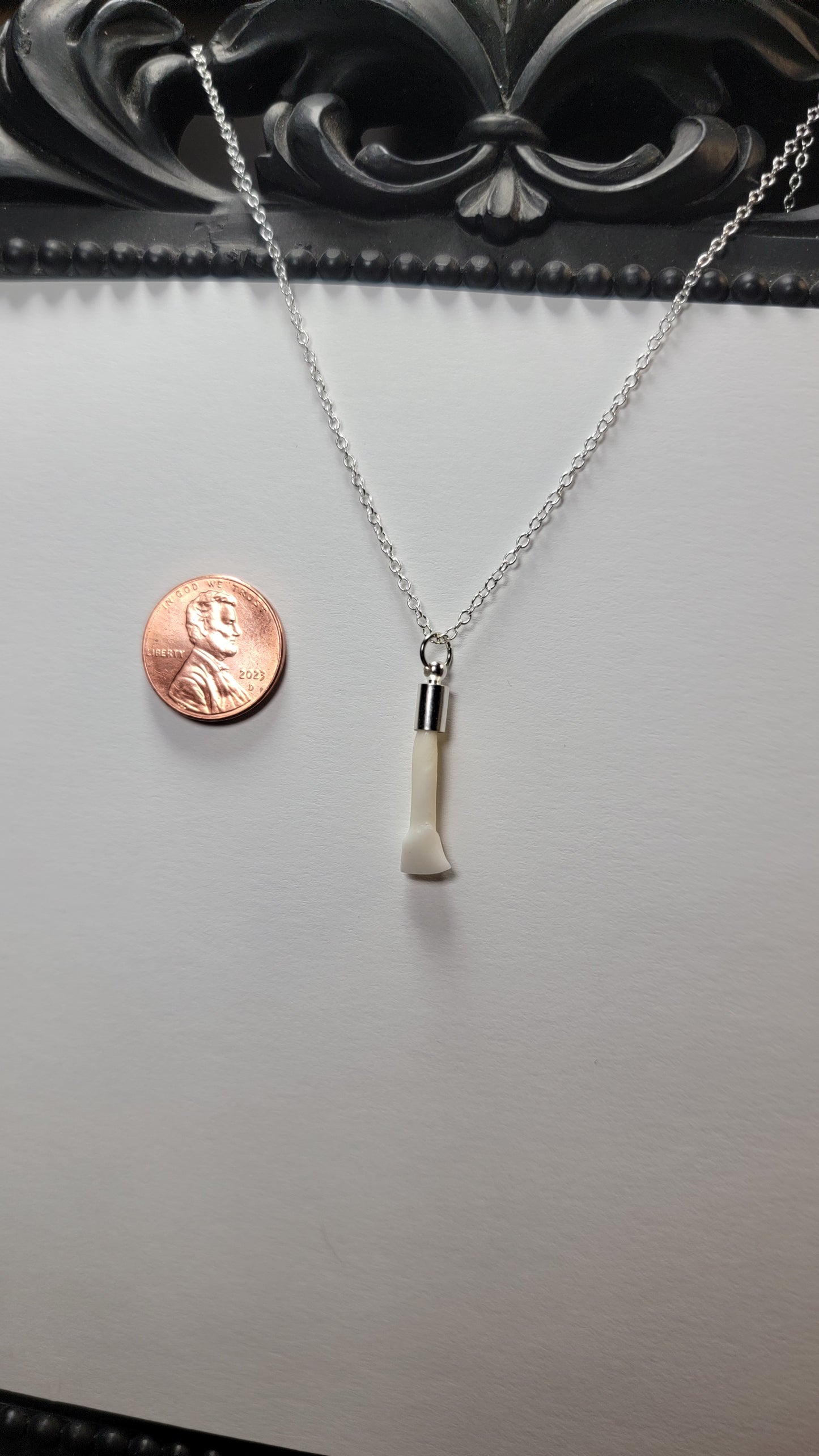 Deer Tooth Necklace Silver Chain