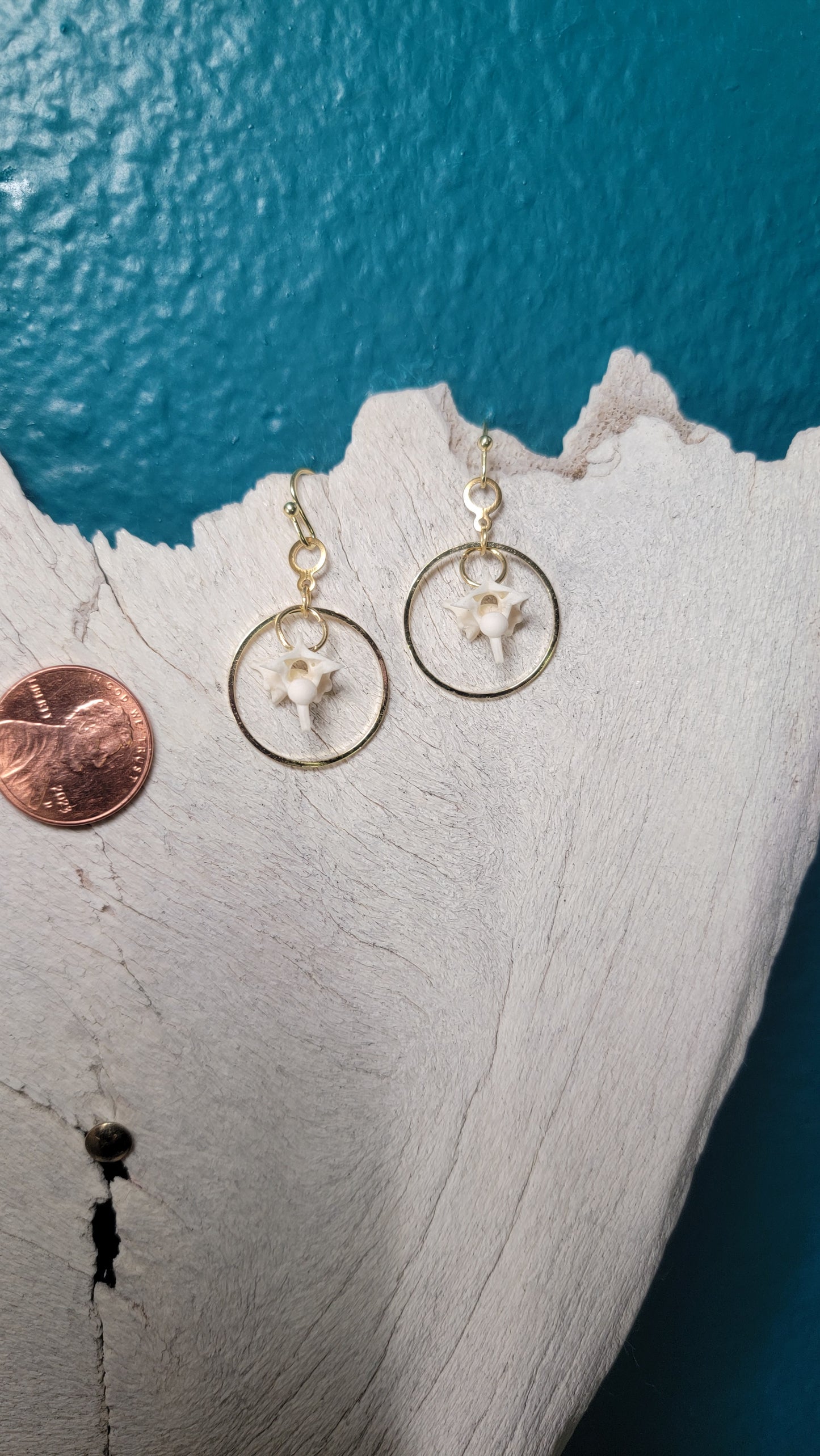 Gold Star Hoops Rattlesnake Earrings