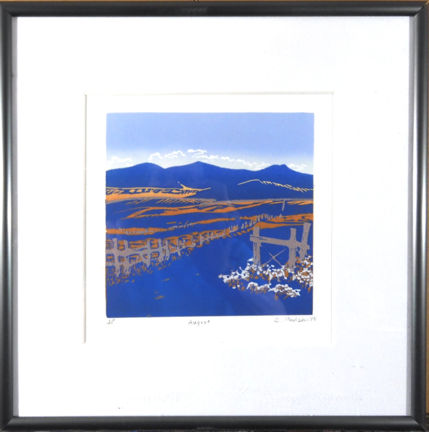 " August " Framed Original Relief Print