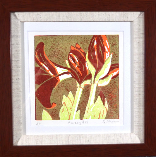 " Amaryllis " Framed Original Relief Print