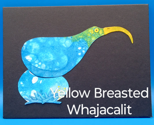 " Yellow Crested Whatjacalit " Mixed Media Bird