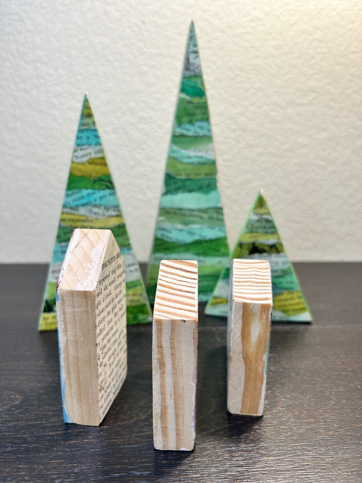 " Christmas Village" Mixed Media Wood Art