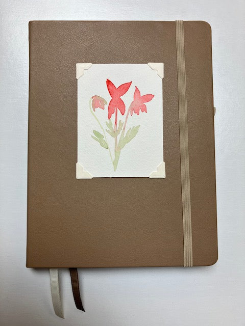 " Orange Poppies " Taupe Bullet Journal