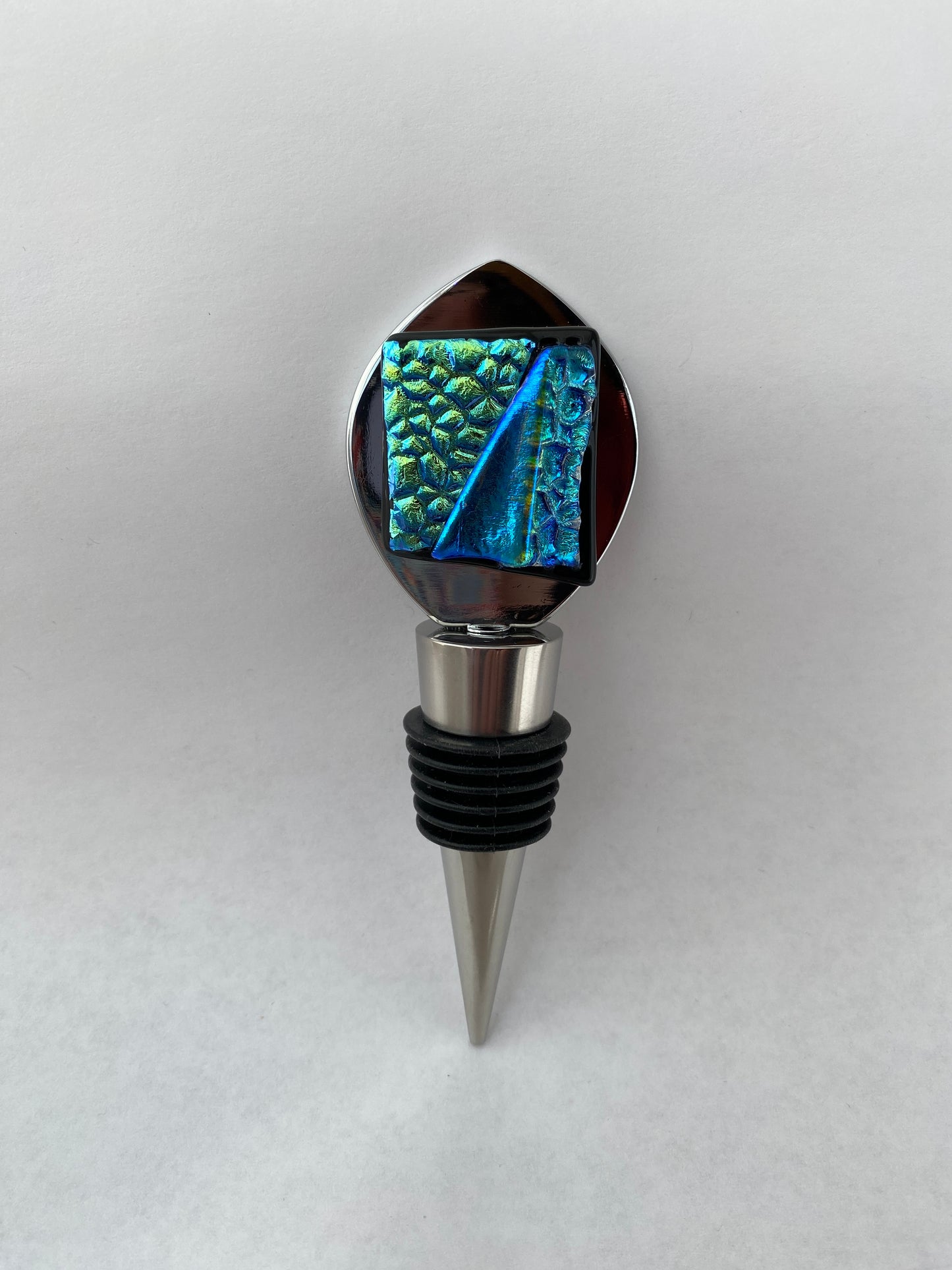 Dichroic Glass  Bottle Wine Stoppers