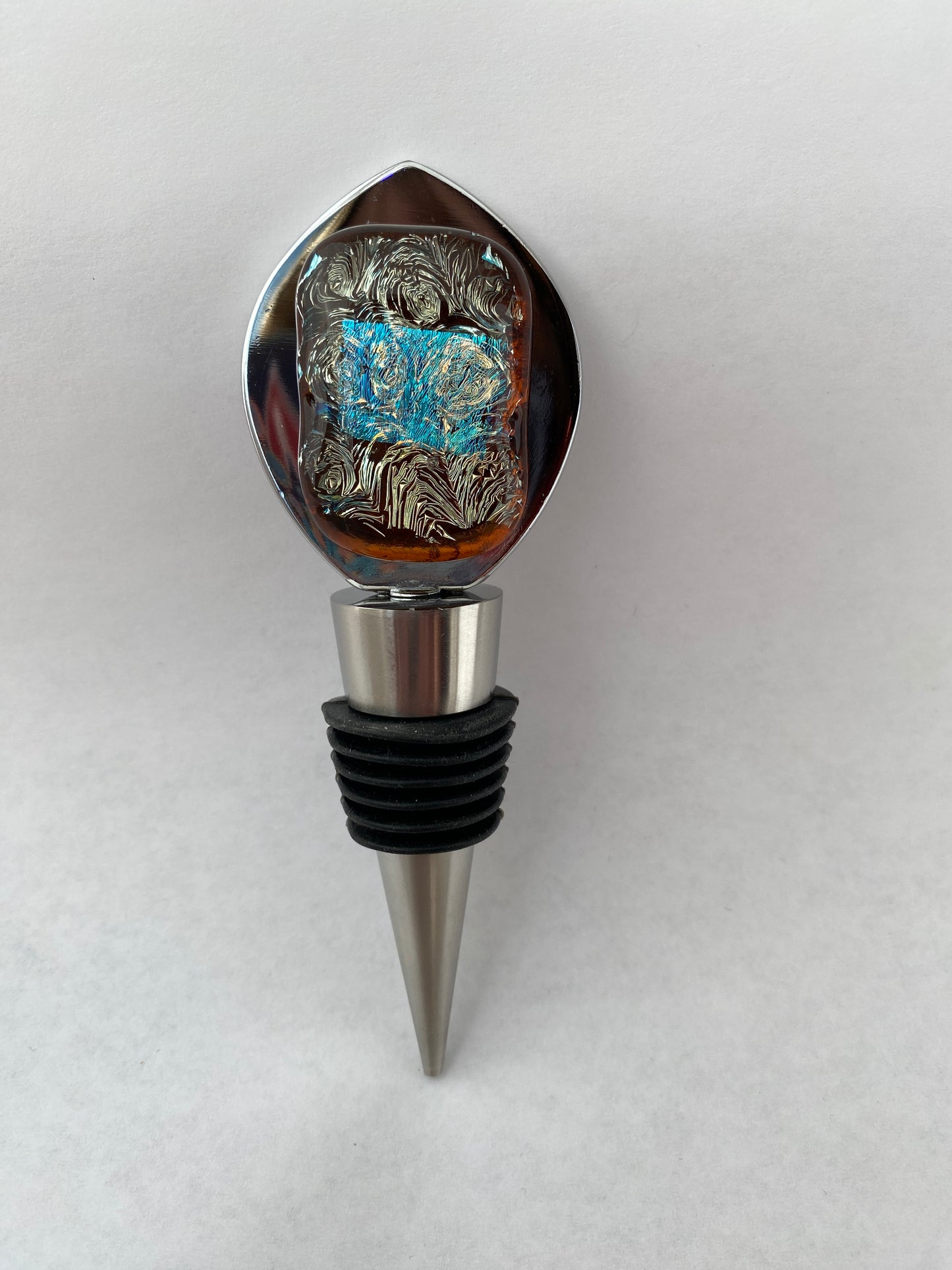 Dichroic Glass  Bottle Wine Stoppers