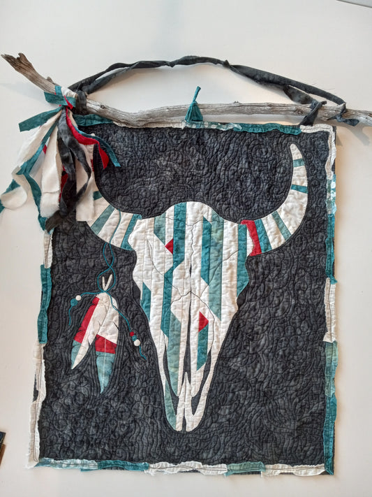 " Bison Skull " Quilted Wall Hanging