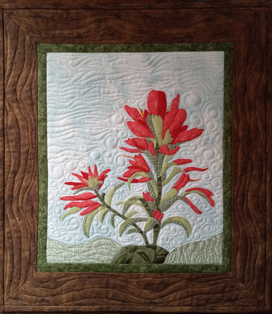 " Indian Paintbrush " Quilted Wall Hanging