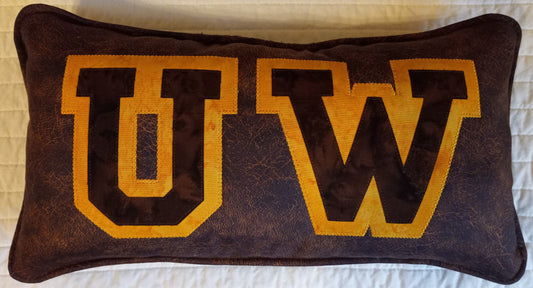 " UW" Wyoming University of Wyoming Pillow