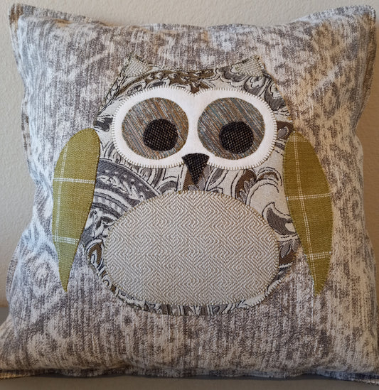 " Who?" Applique Owl Pillow