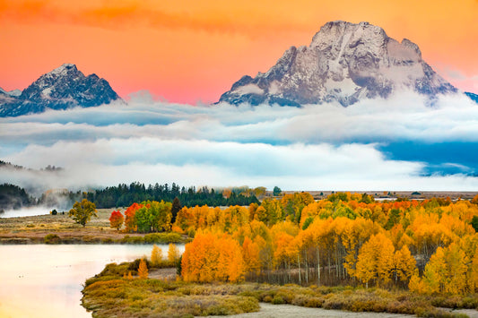 " Oxbow Bend Frosty Autumn Sunrise " Lustre Print