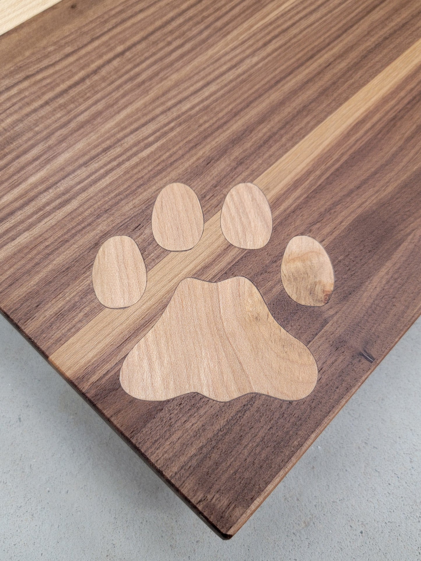 " Mountain Lion " Walnut and Maple Wood Cutting Board