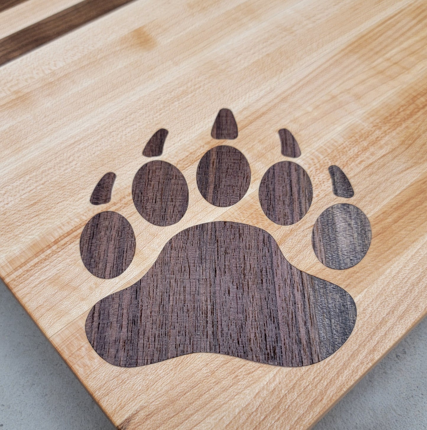 " Bear " Maple and Walnut Wood Cutting Board