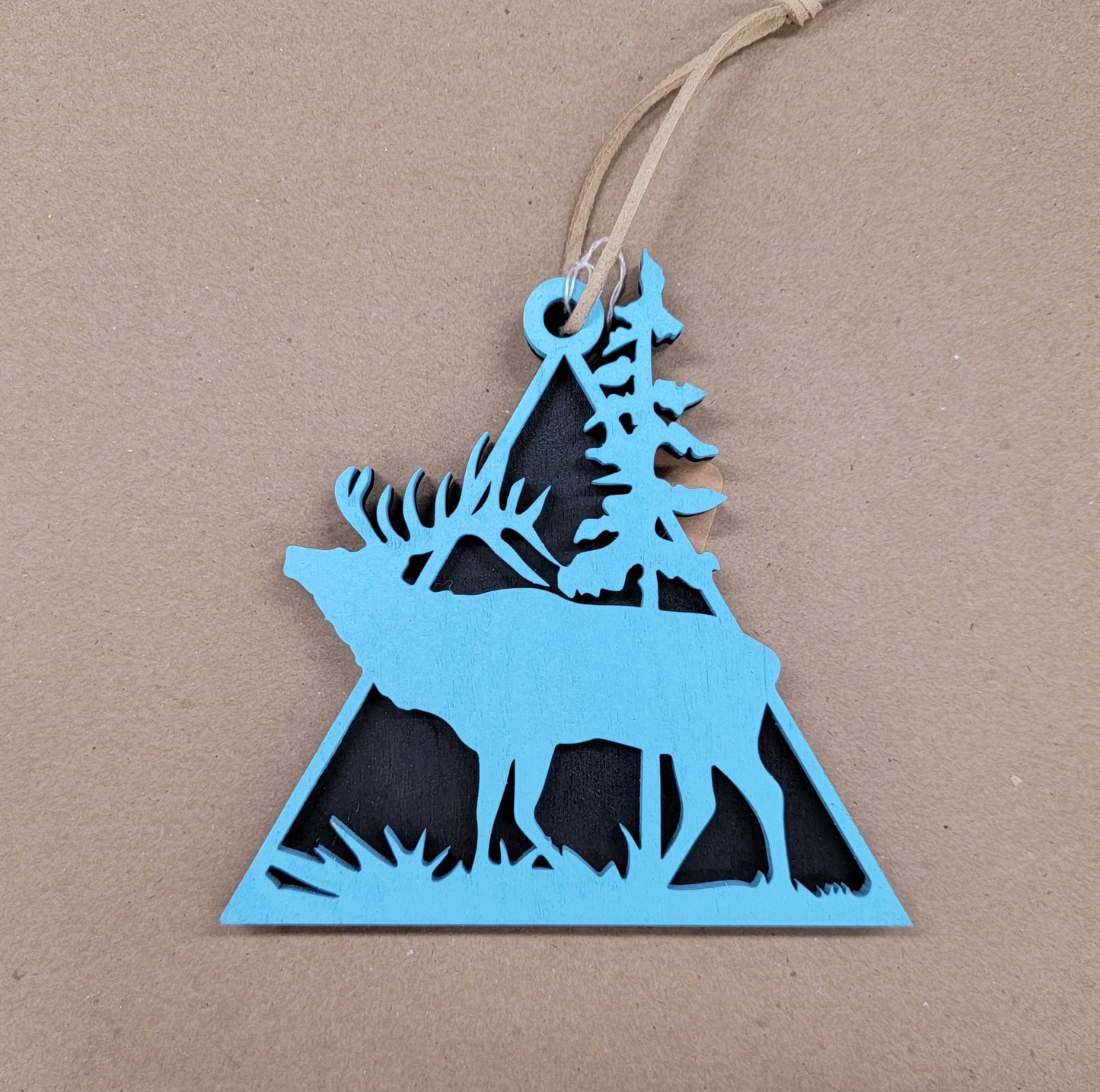 " Elk " Large Wooden Ornament