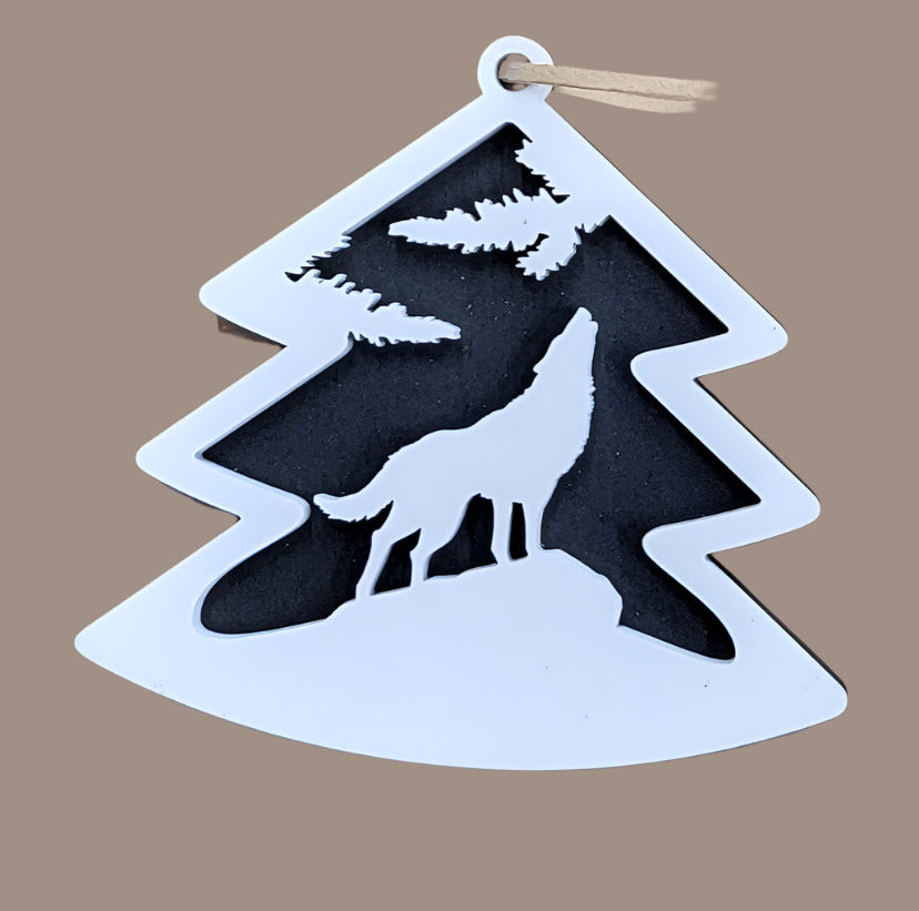 Wooden " Wolf " Ornament