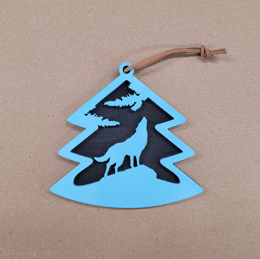 Wooden " Wolf " Ornament