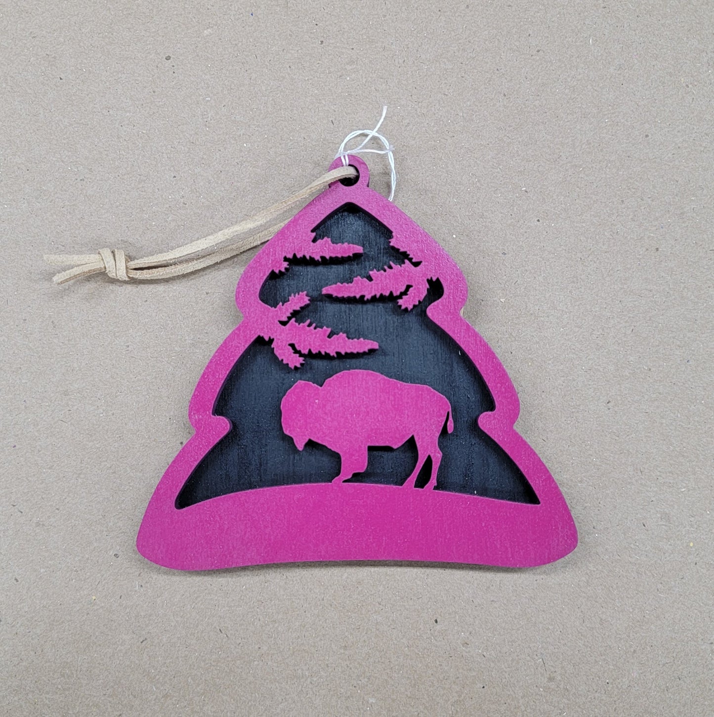 " Bison " Wooden Ornament