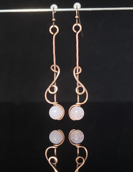 Rose Quartz Sphere Dangle Earring