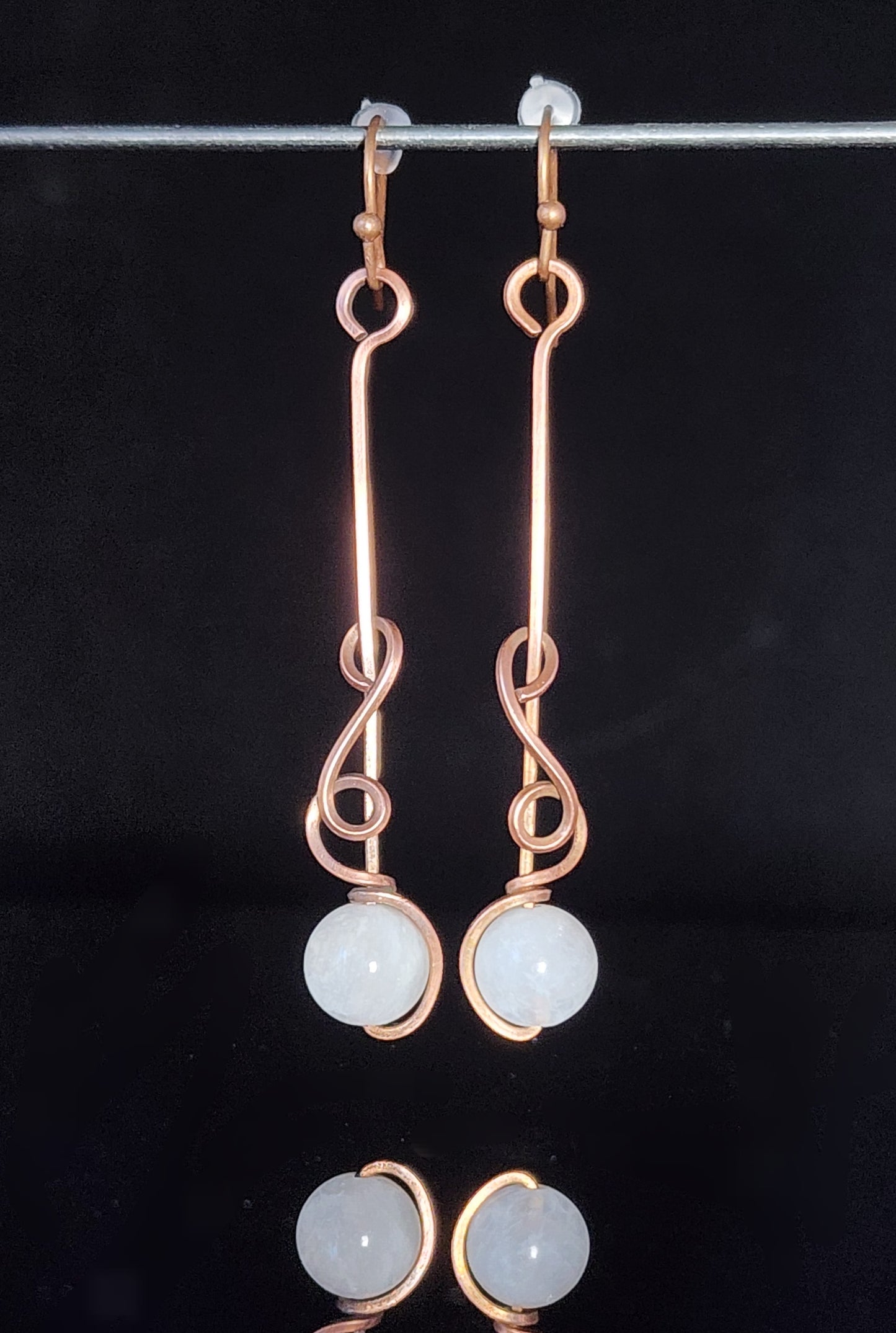 Moonstone Sphere Dangle Earrings