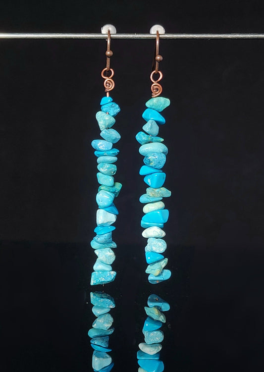 Turquoise Chip Dangle Earrings