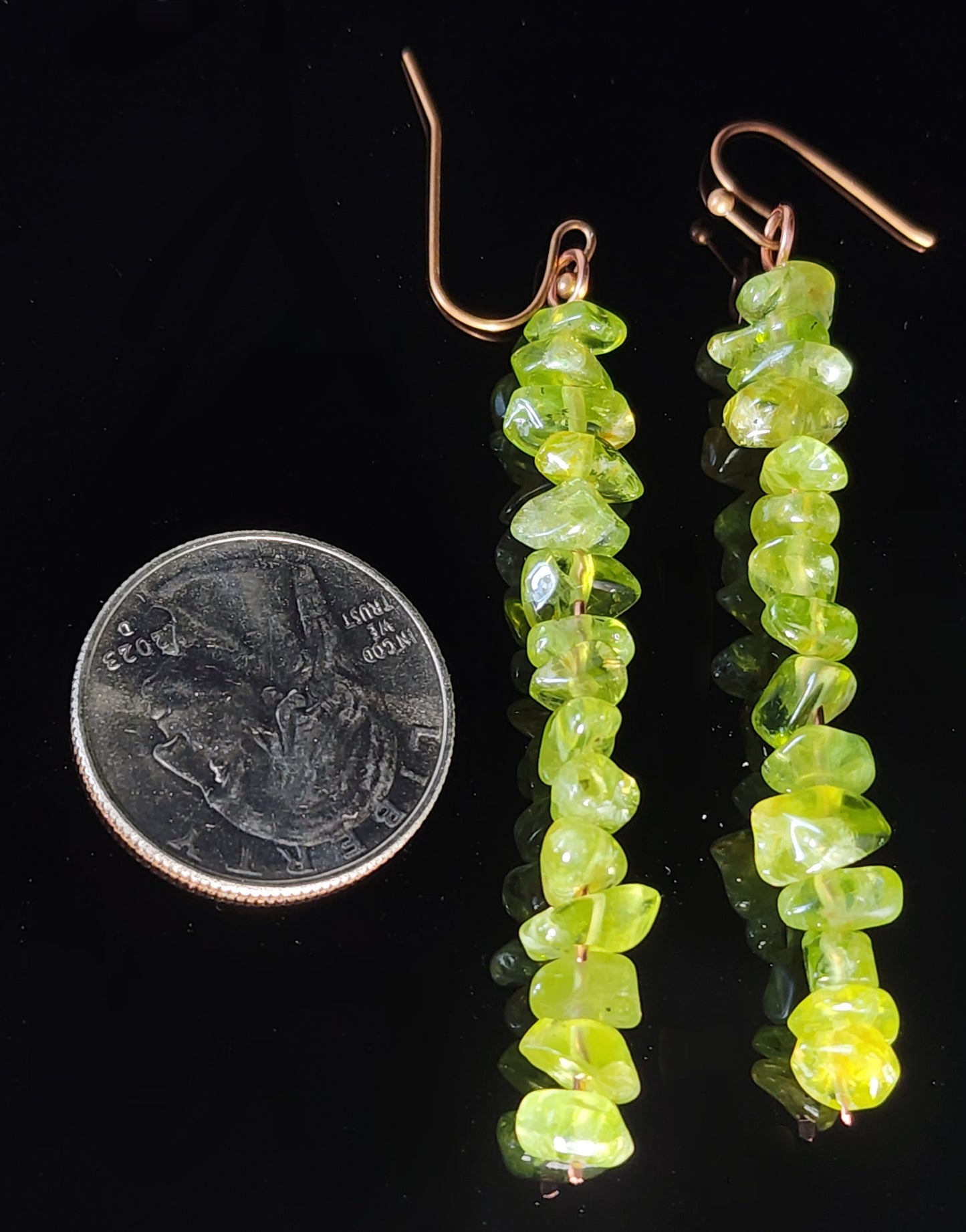 Peridot Chip Dangle Earrings