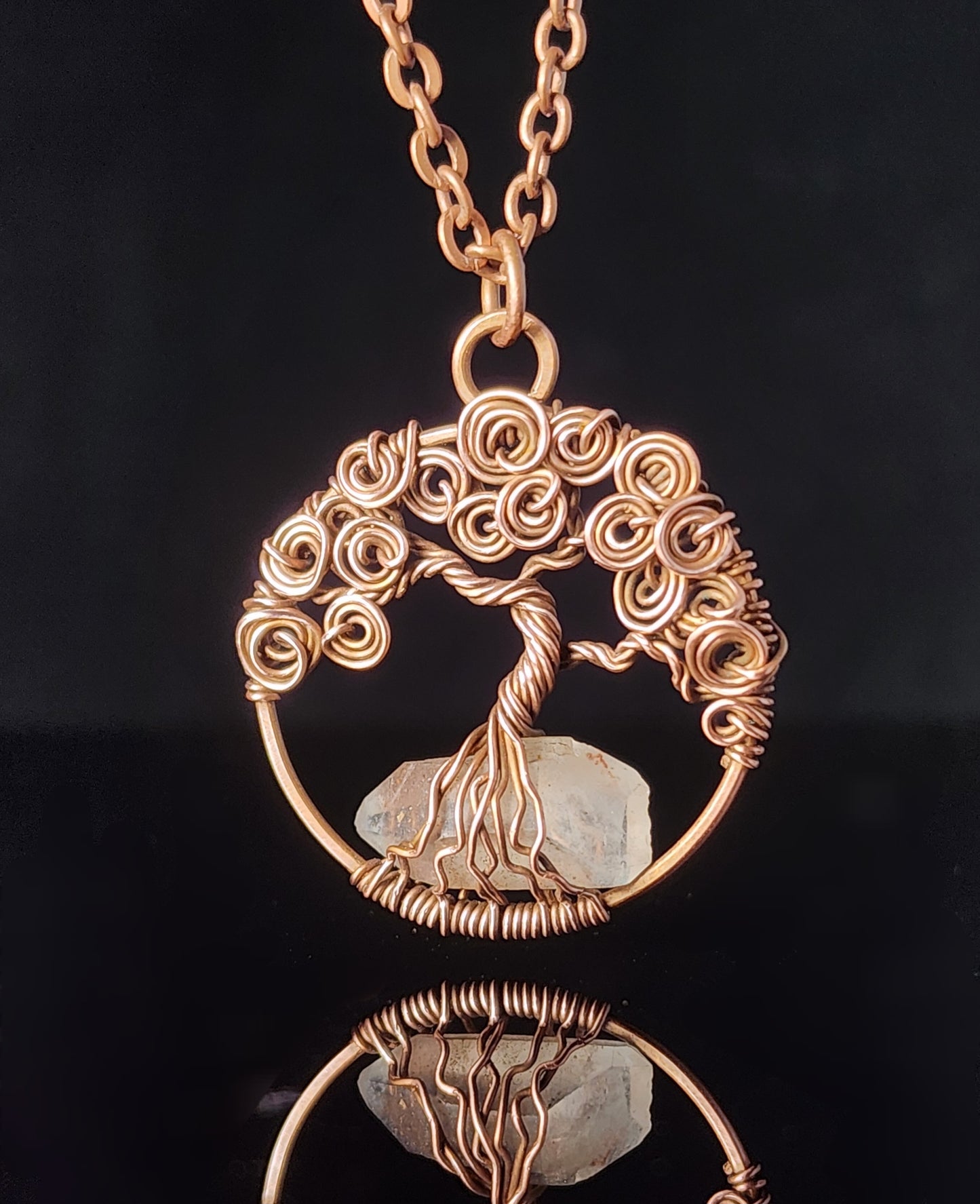 Swirly Tree Crystal Pendant