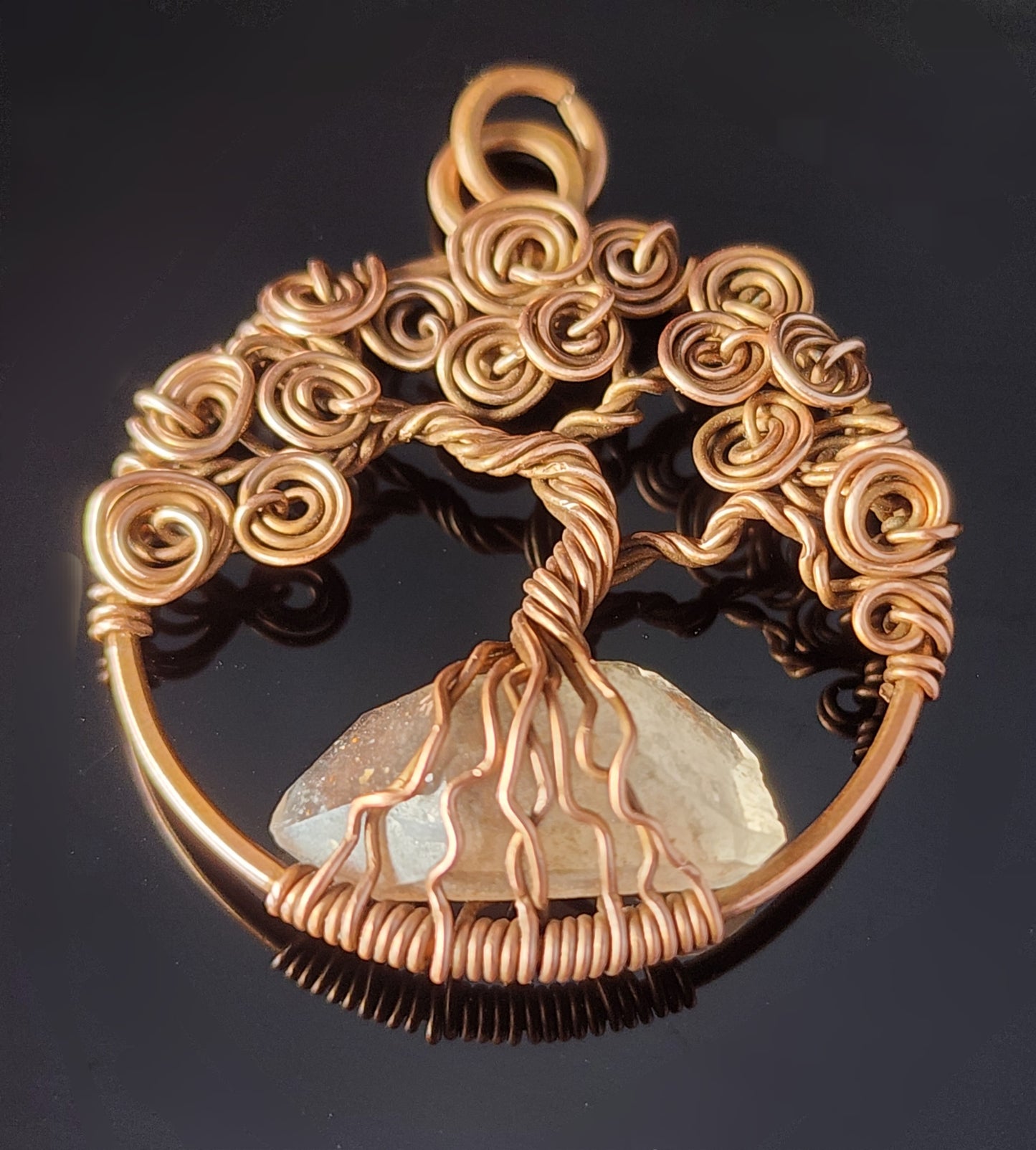 Swirly Tree Crystal Pendant