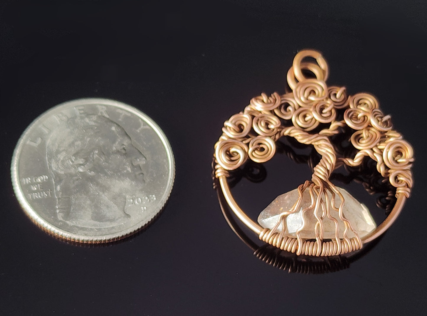 Swirly Tree Crystal Pendant