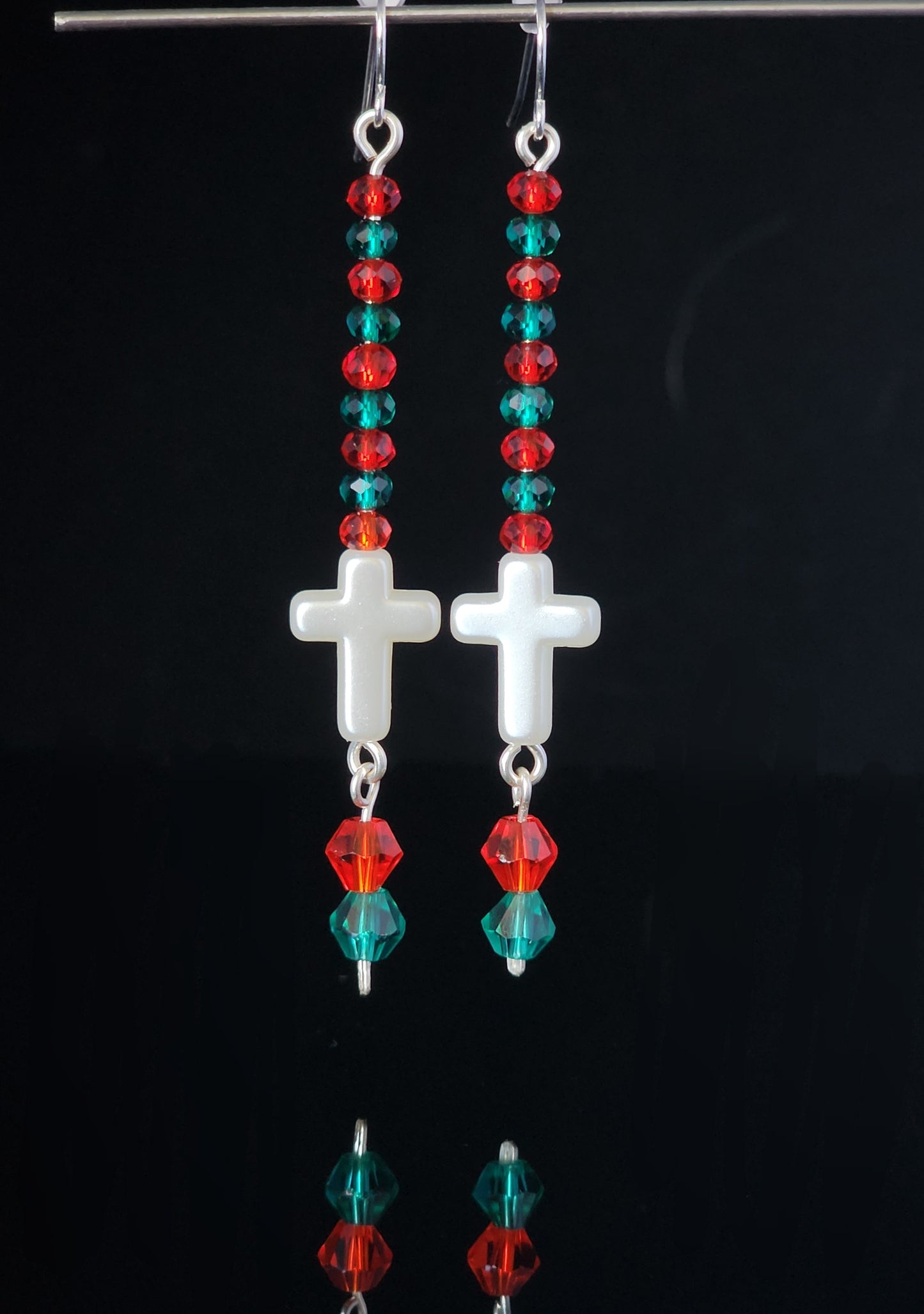 Christmas Cross Earrings