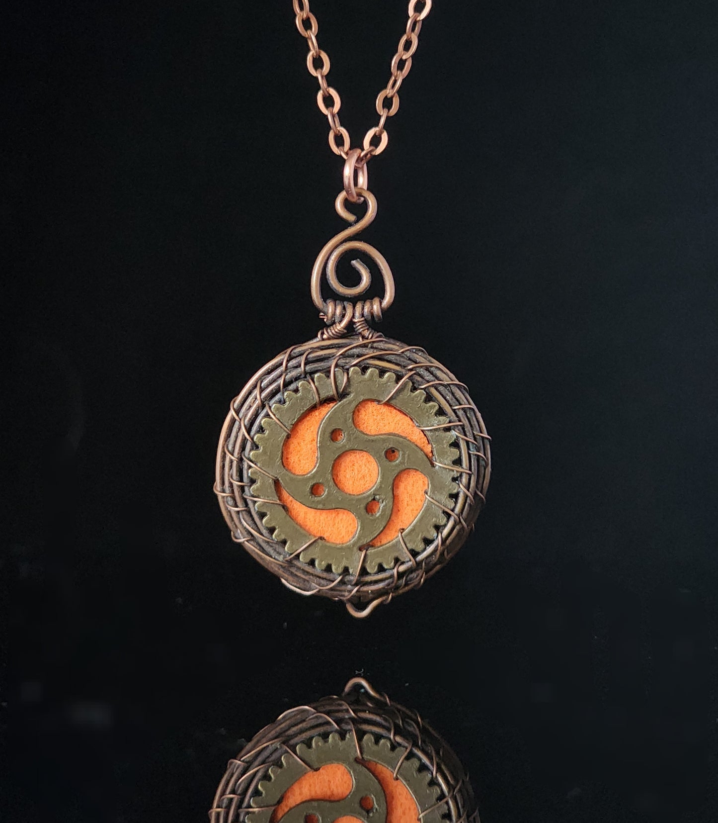 Steampunk Essential Oil Locket Pendant Necklace #1