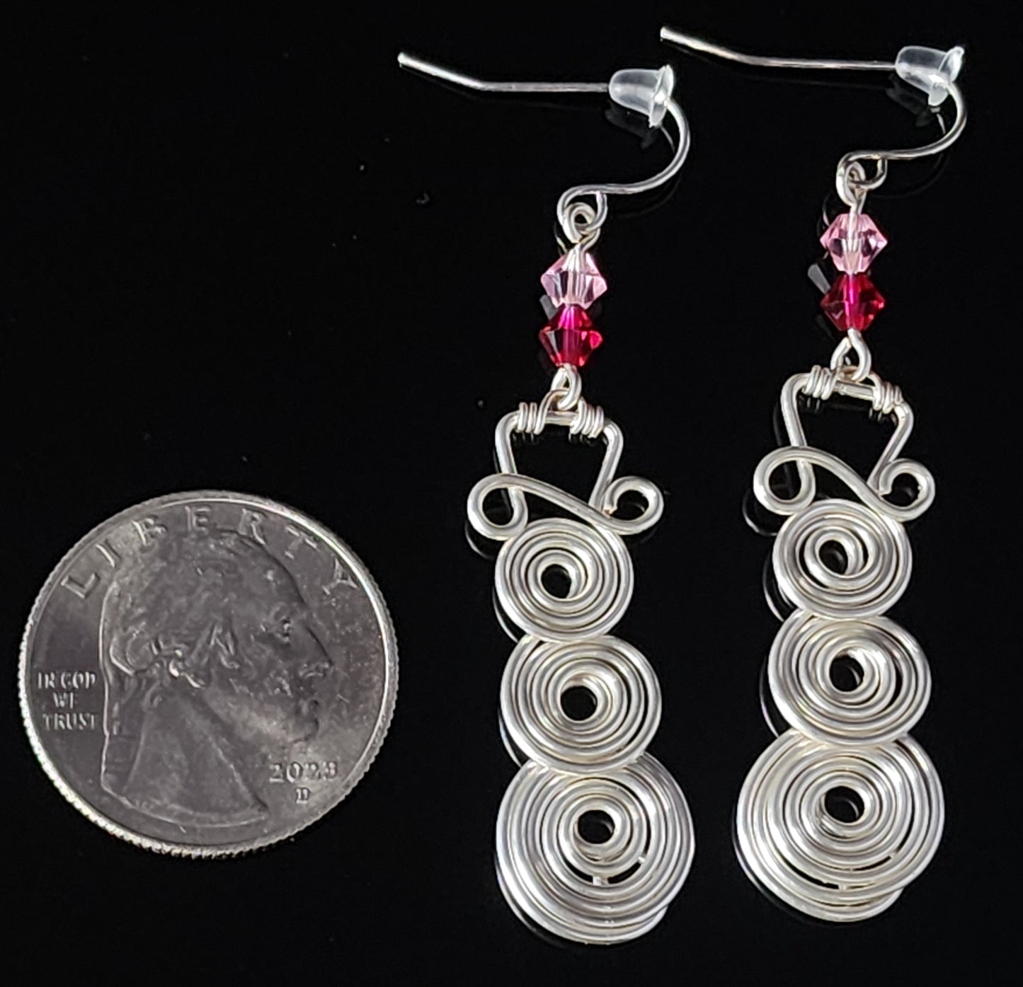 Spiral Snowman Pink Earrings