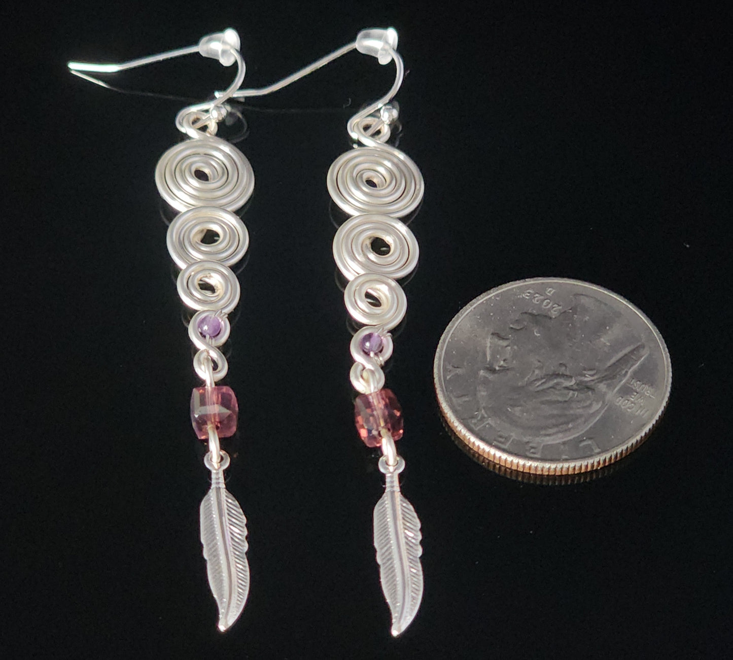 " Feather " Spiral Earrings