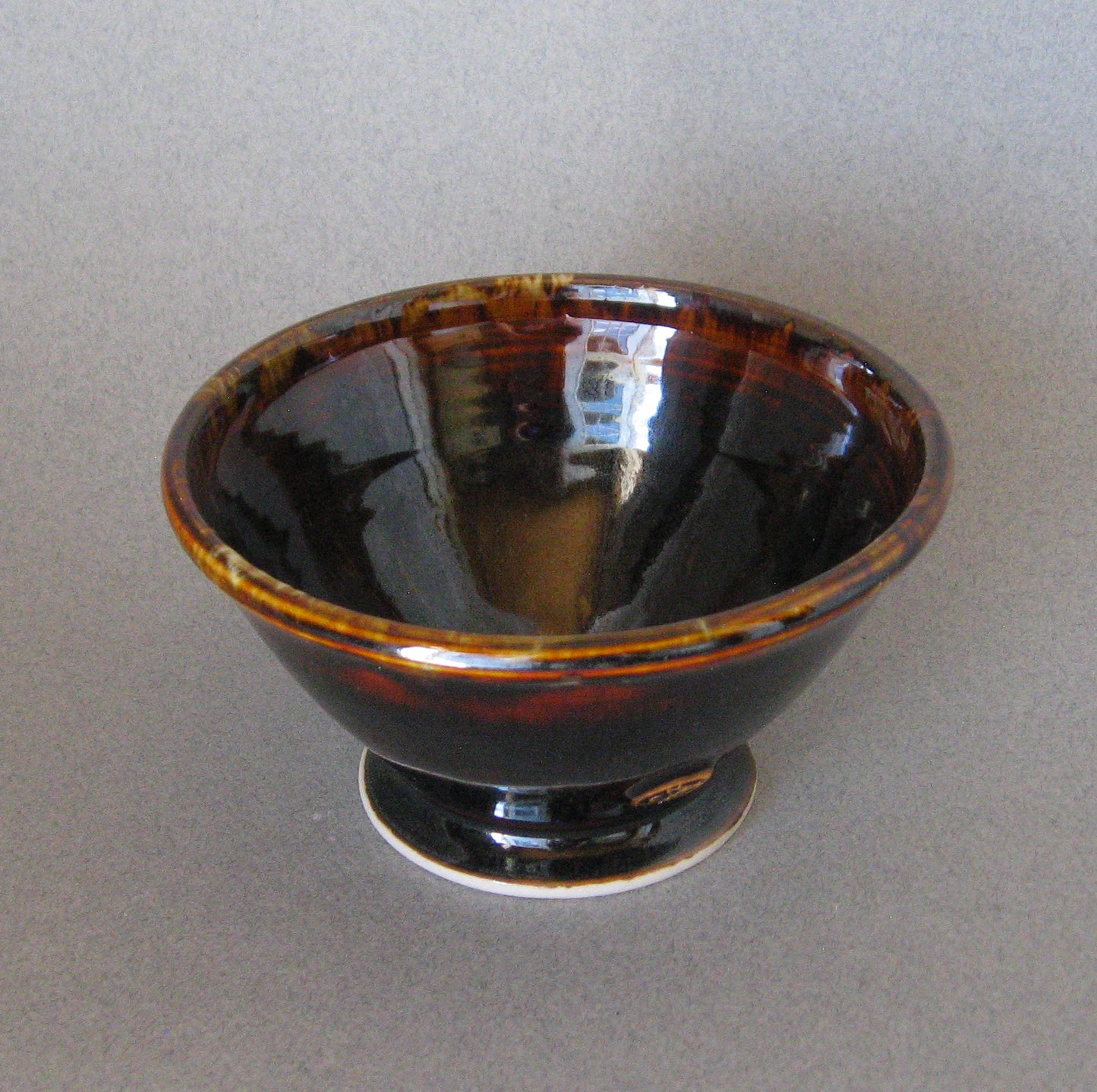 "Small Triangle Bowl  " Red Brown Glaze