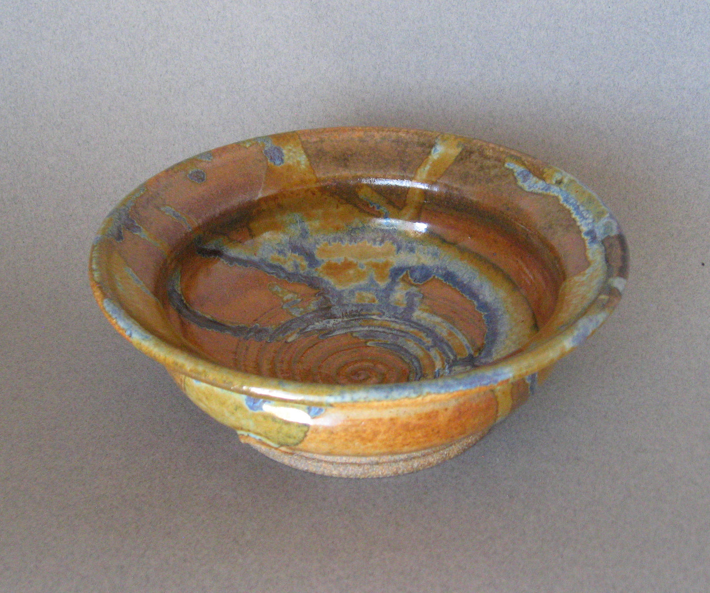 "Cereal Bowl " Tan and Blue Glaze