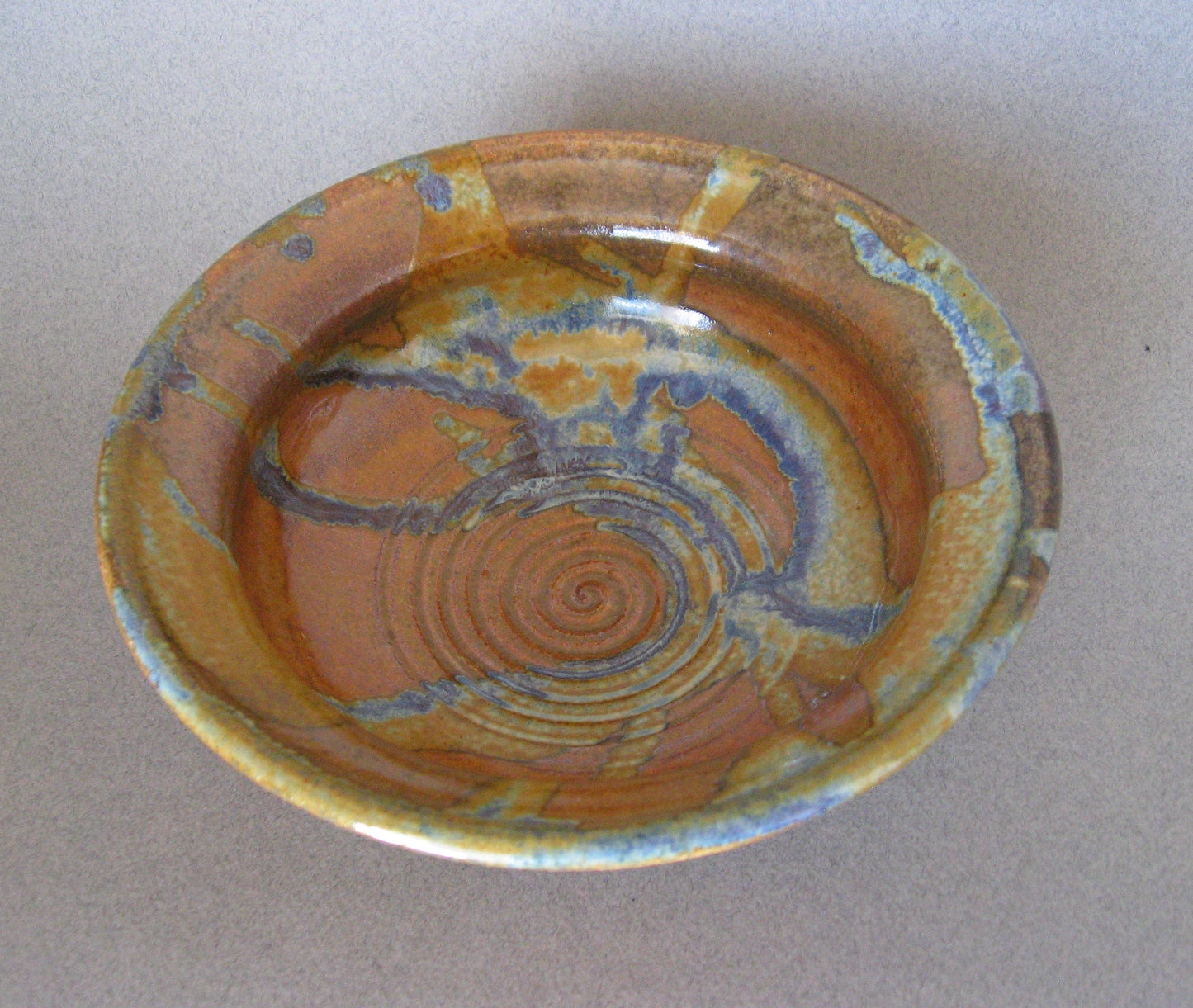 "Cereal Bowl " Tan and Blue Glaze