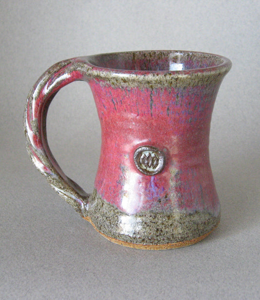 " Twisted Handle Mug " Fuchsia and Purple Glaze