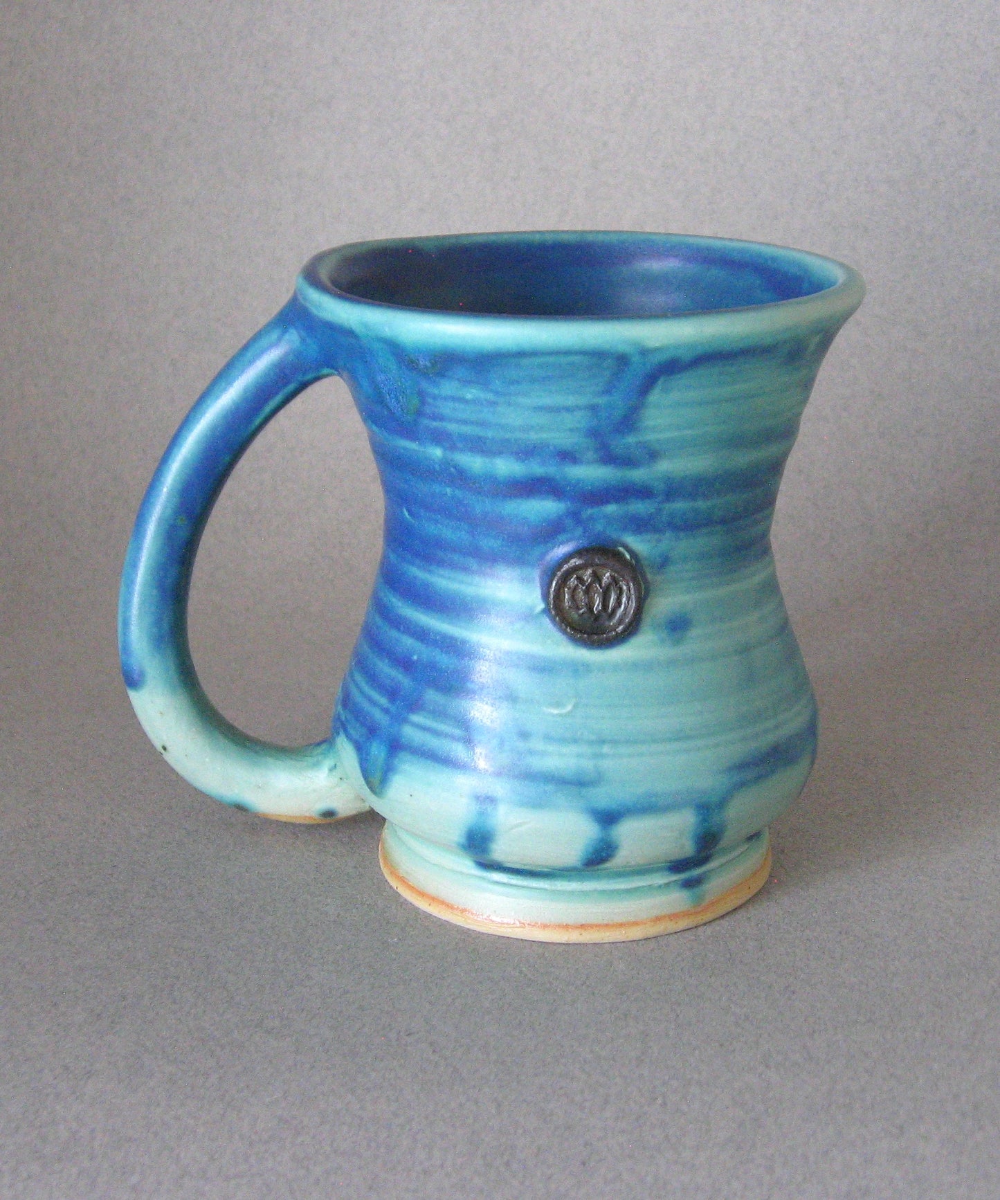 " Magoon Mug "  Pale Jade green and Blue  Glaze