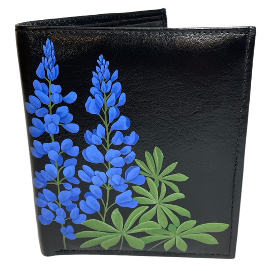 "Lupine Trio" on Black TALL Bi-Fold Wallet