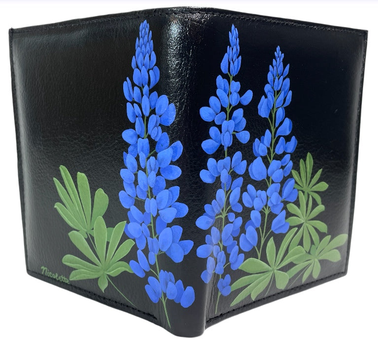 "Lupine Trio" on Black TALL Bi-Fold Wallet